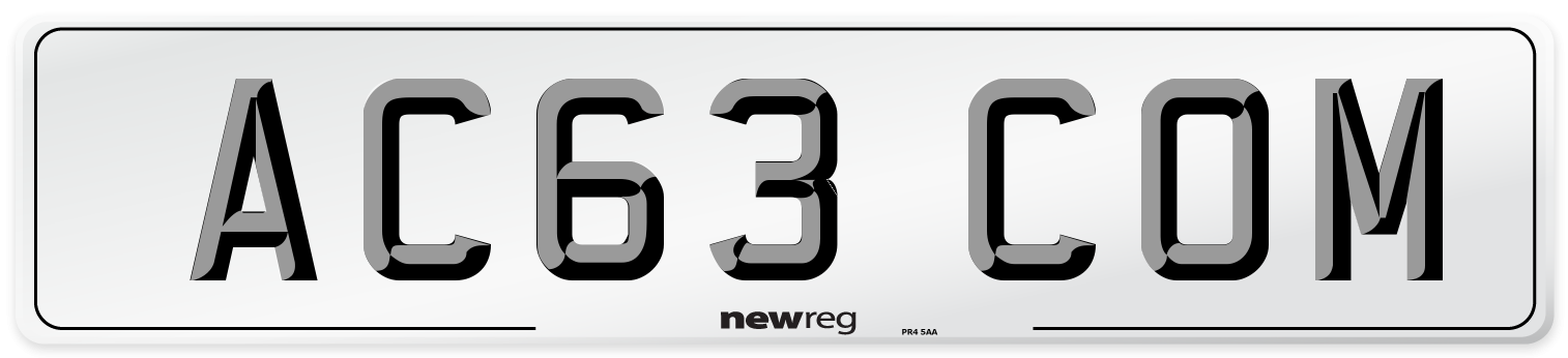 AC63 COM Number Plate from New Reg